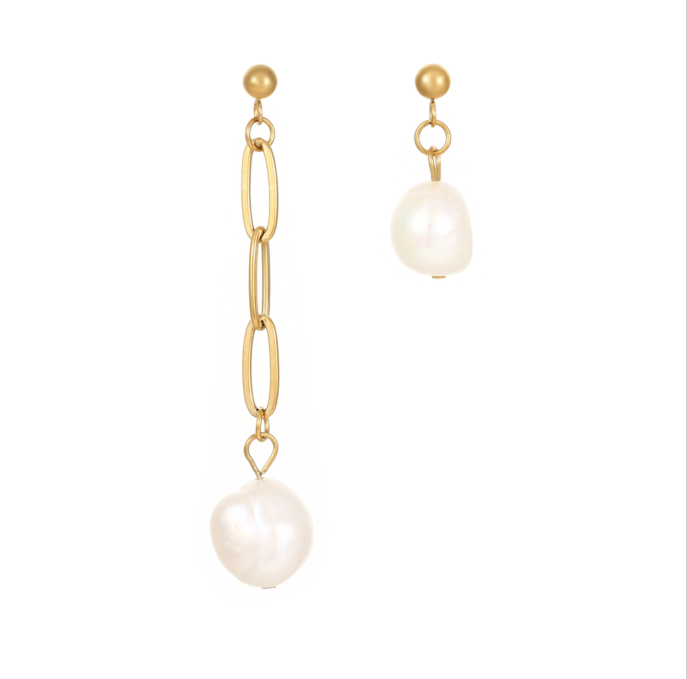 Boucles d'oreilles asymétriques perles
