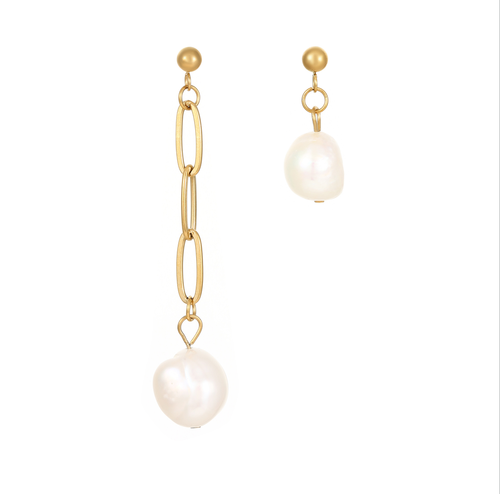 Boucles d'oreilles asymétriques perles