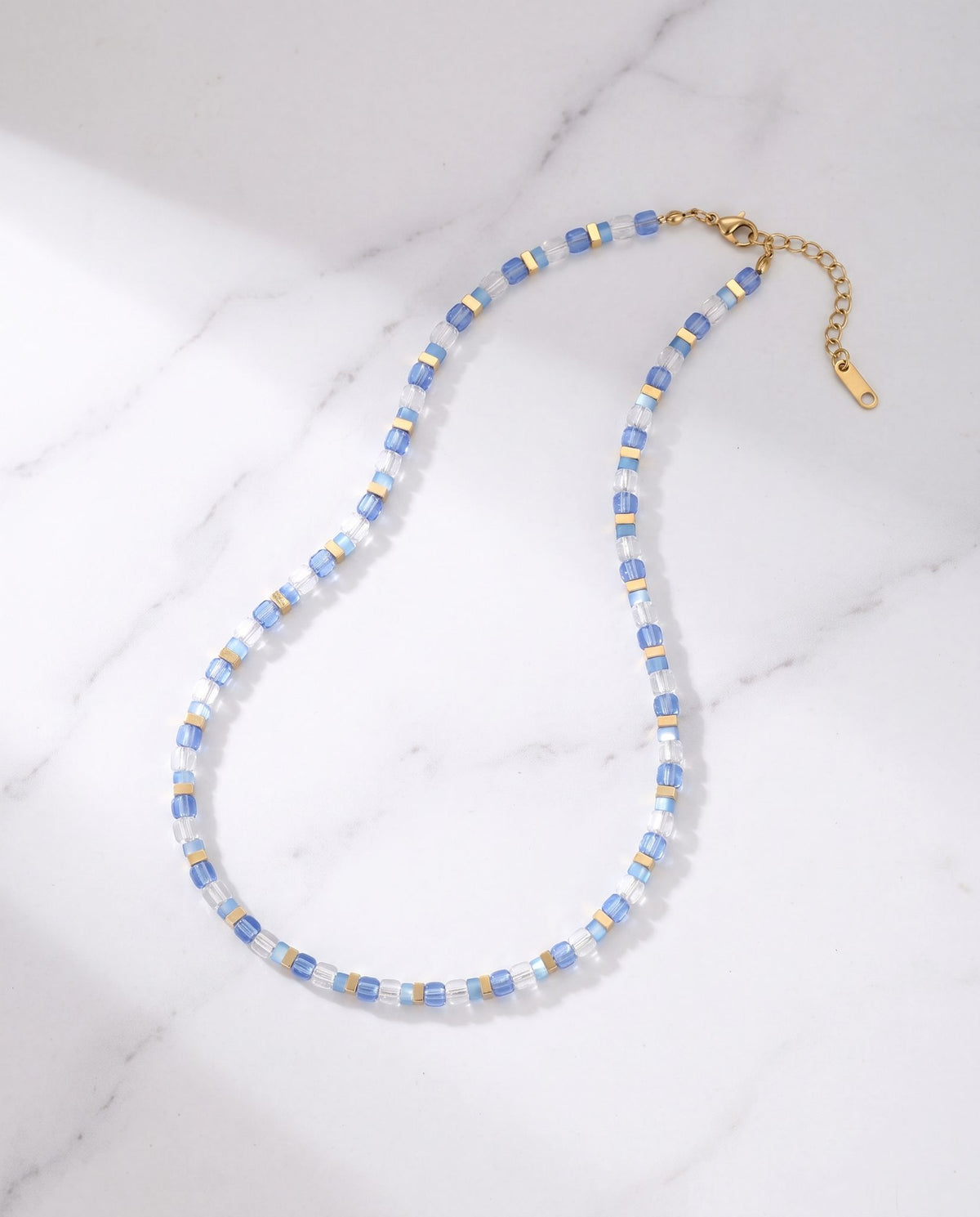 Collier ras-du-cou perles vertes